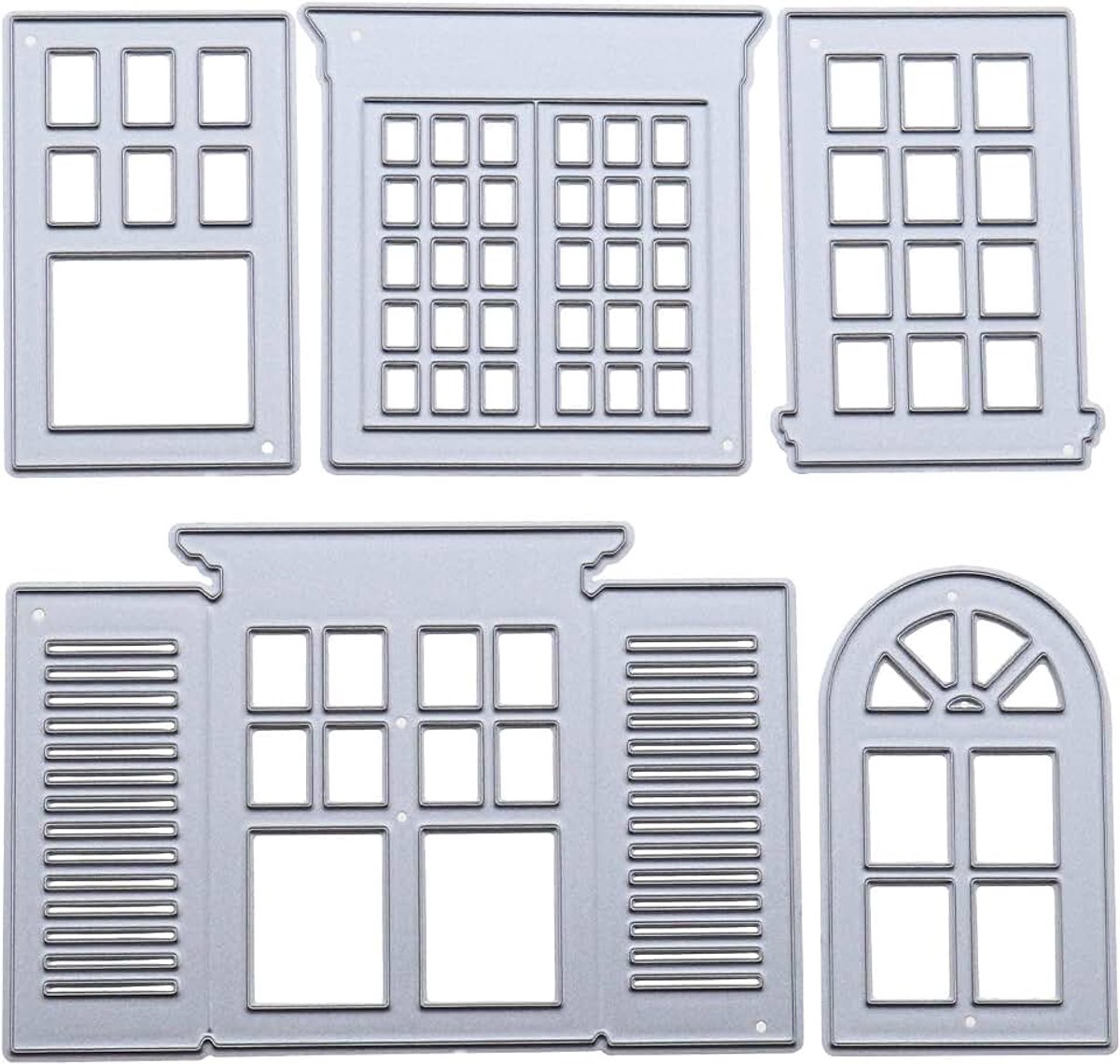 5Pcs Snijden Metalen Venster Achtergrond Frame Craft Die Embossing Stencil Mould Template Herbruikbare Diy Die Voor Card Maken Scrapbooking Foto Album Decor