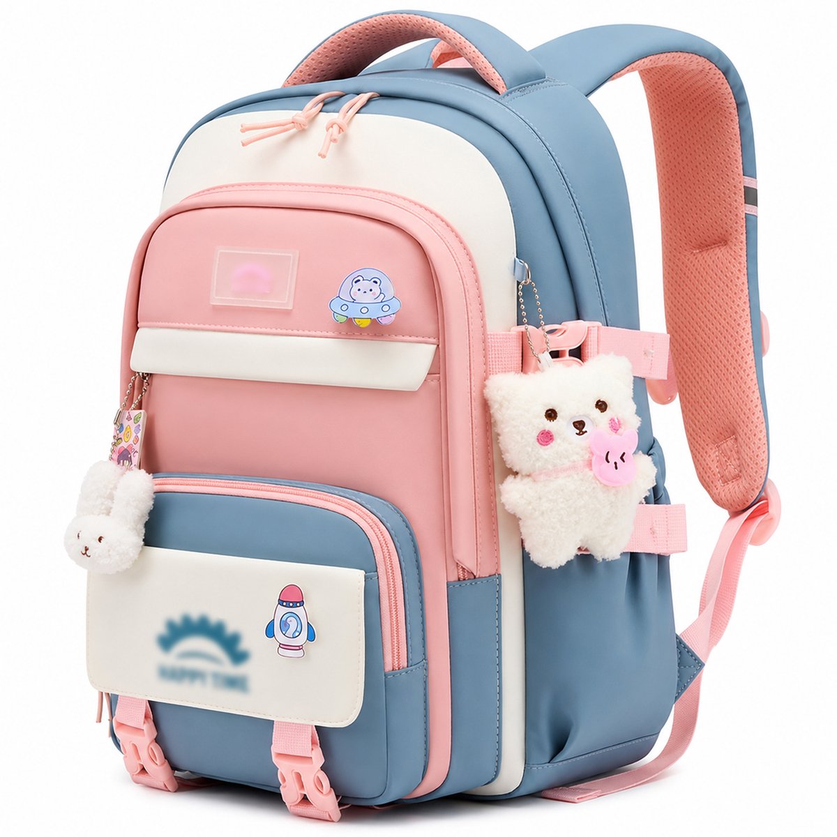 Rugzak - Schoolrugzak - 22 Liter - Lichtgewicht - Waterafstotend Nylon - voor Meisjes en School - Blauw