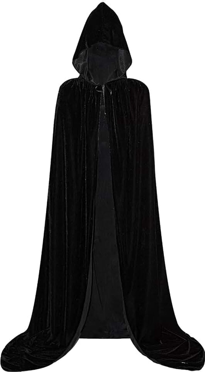 Cape met capuchon cape kostuum zwarte cape voor cosplay party