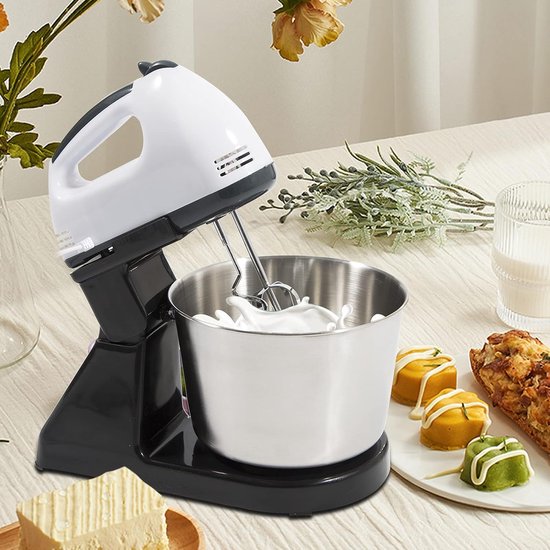 Keukenmachine - Deegklopper mixer - Bakken en koken - 7 snelheden instelbaar - 1.7 liter kom - Zwart — afbeelding 2