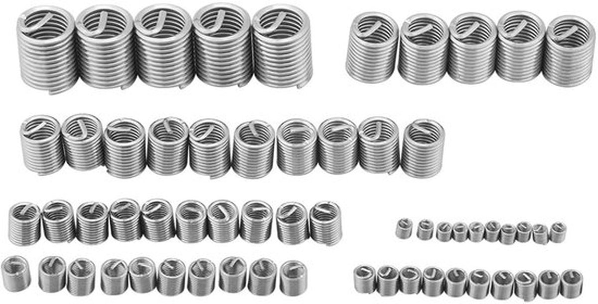 Draadinsert Assortiment 60 Stuks - Metrische Draad Reparatie Kit - M3/M4/M5/M6/M8/M10/M12 - RVS - Verbeterde Slijtvastheid - Draadversterker