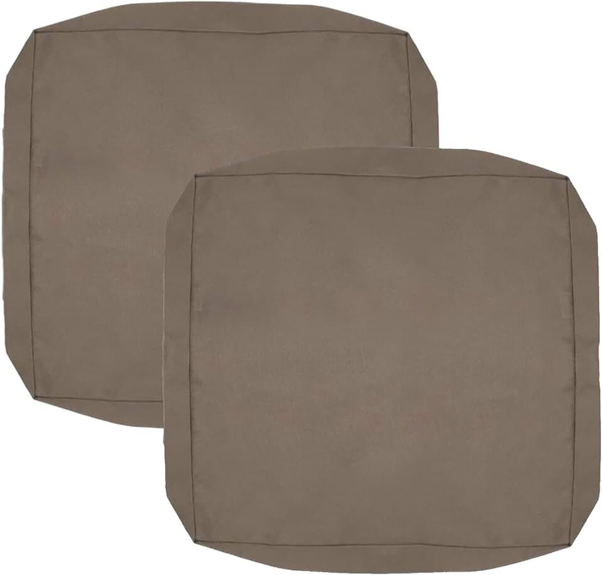 Patio kussenhoezen, waterbestendige outdoor kussenhoes vervanging, patio sofa kussenhoezen alleen buiten bank kussenhoezen, 60 x 60 x 10 cm, 2 hoezen, taupe