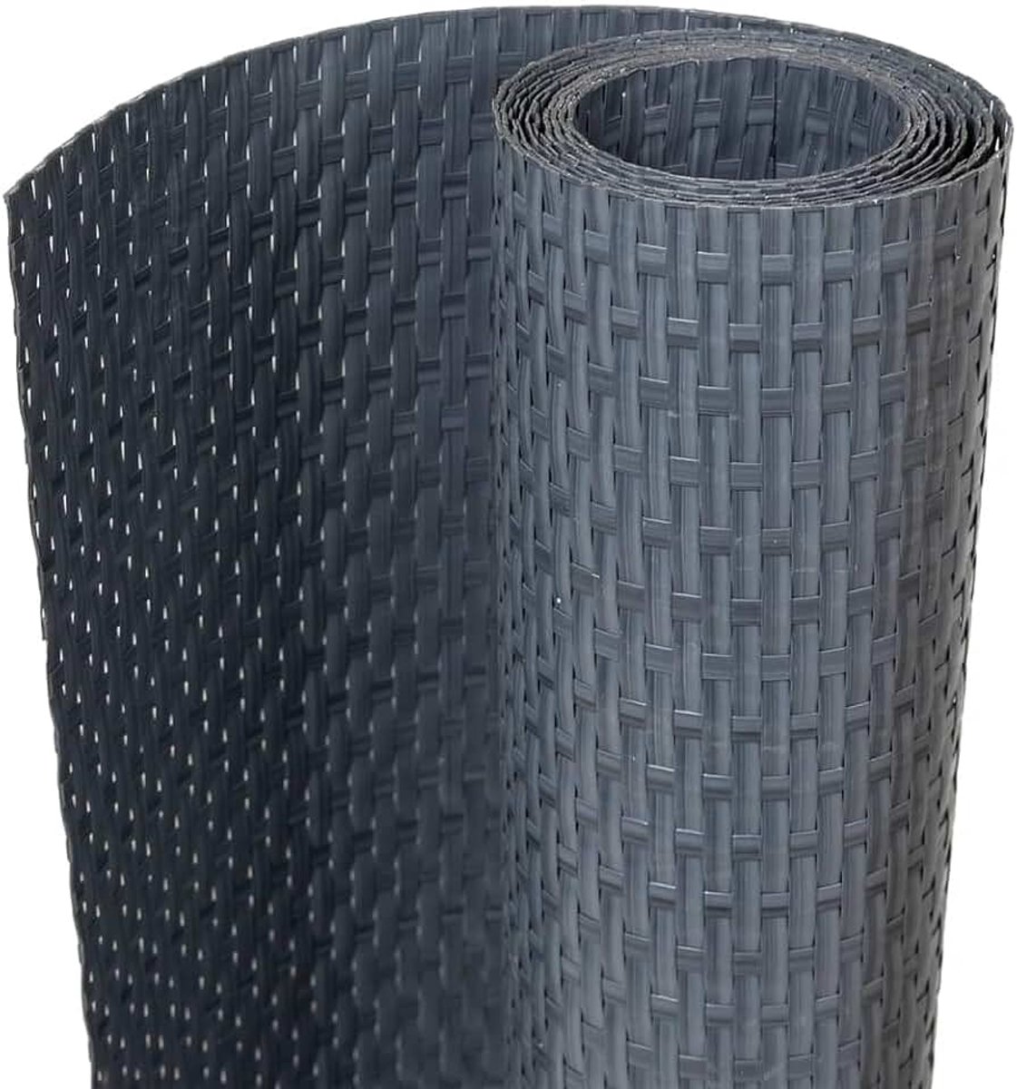 Inkijkbescherming voor balkon, antraciet, 600 x 90 cm, polyrotan, waterdicht, uv-bestendig, scheurvast, vuilafstotend, onderhoudsvriendelijk, op maat te snijden, voor privacy en geluidsisolatie