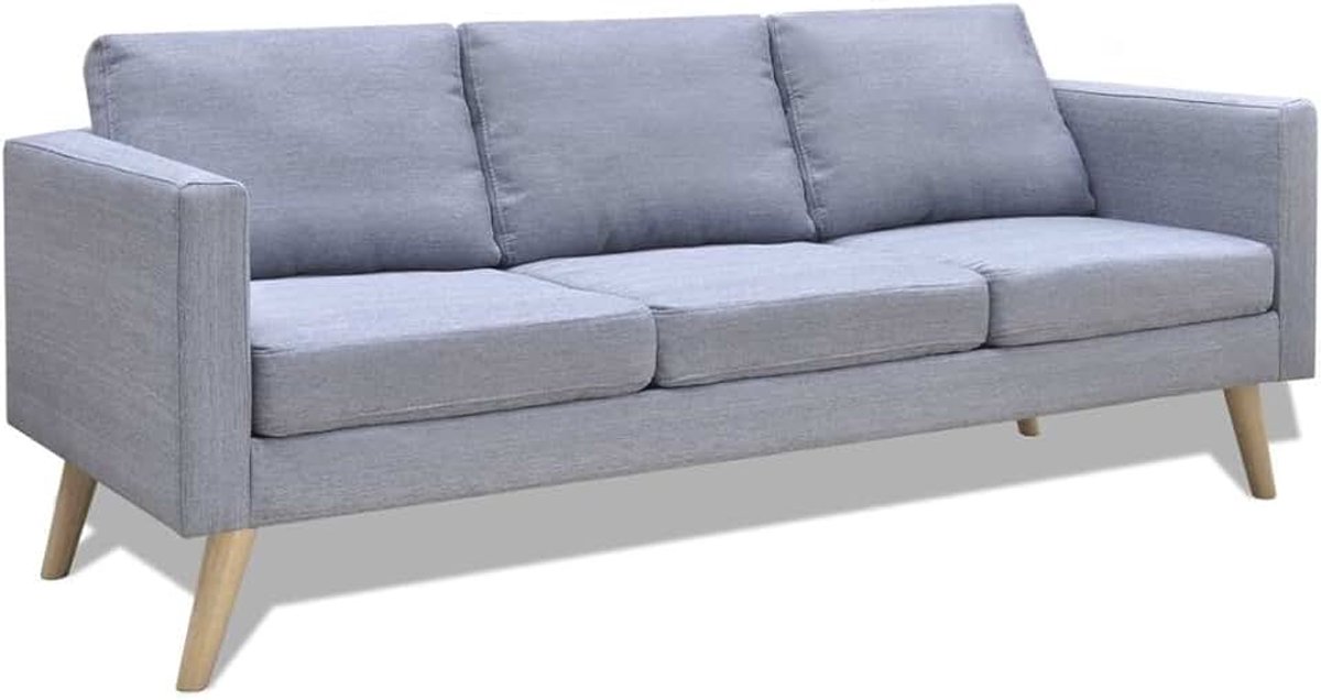 3-zitsbank van stof, 3-zitsbank, bank voor woonkamer/kantoor, moderne bank, slaapbank, meubels voor woonkamer, lichtgrijs, lichtgrijs