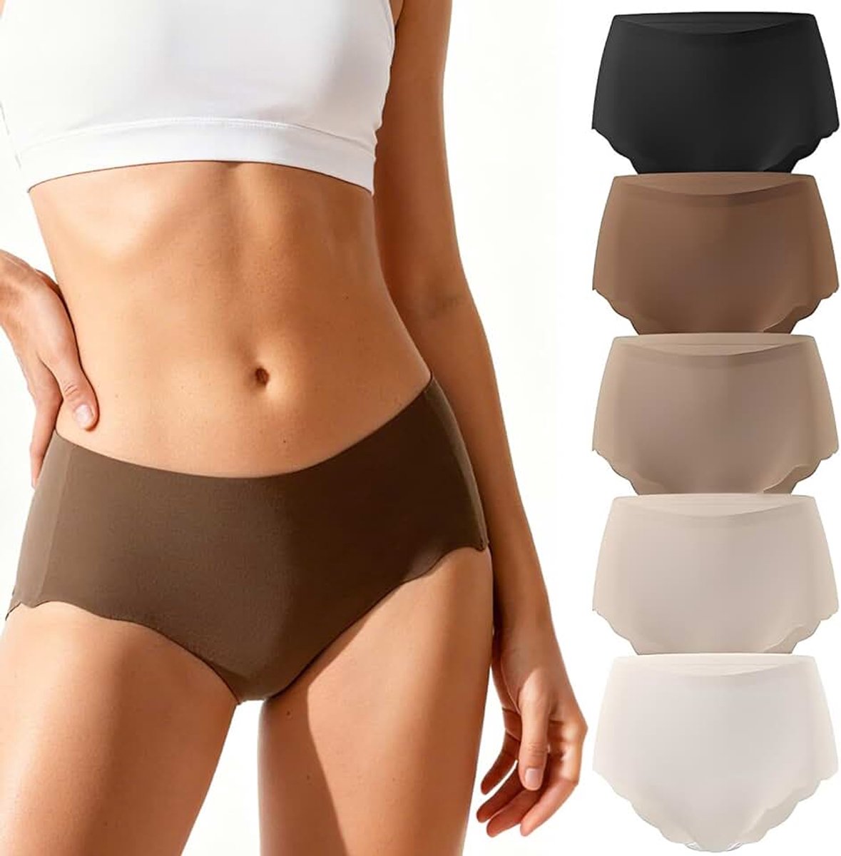5 stuks naadloze slips, hipster slips zacht vrouwen multipack ademend