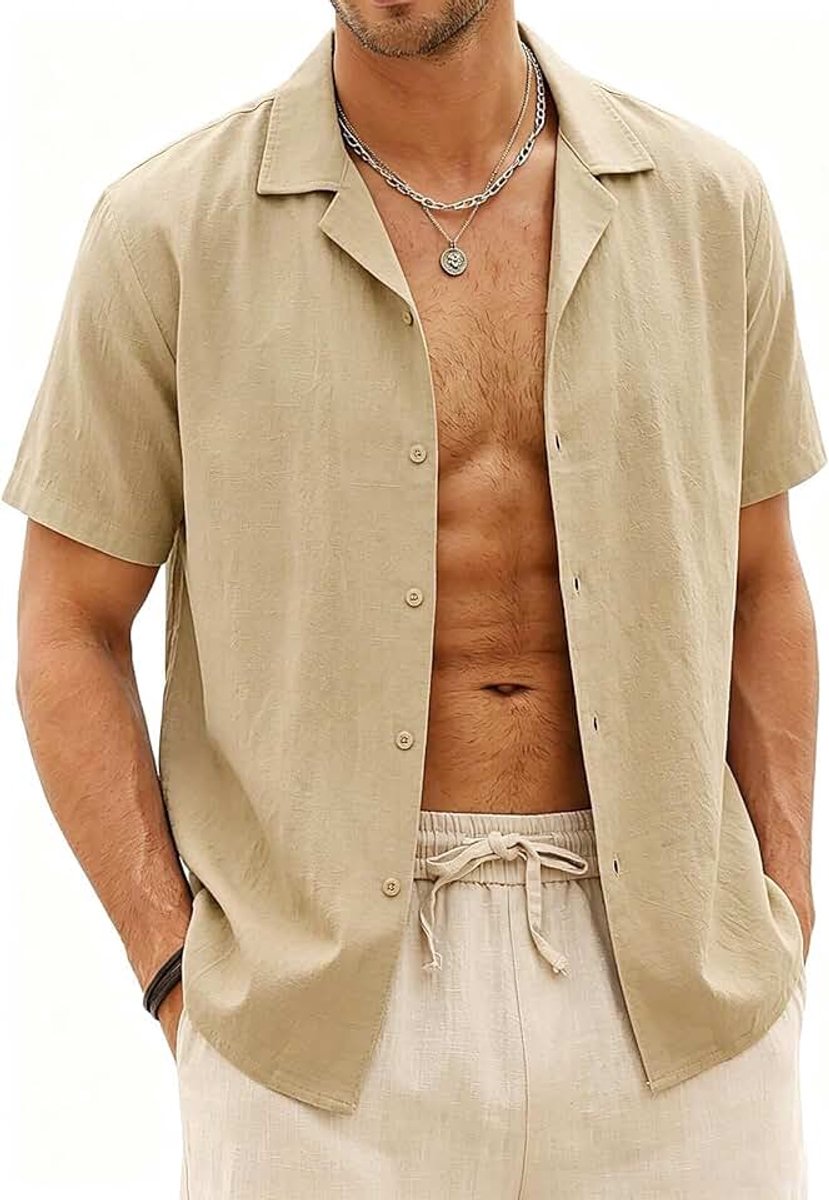 Linen-shirt heren Overhemd (1-Pack)