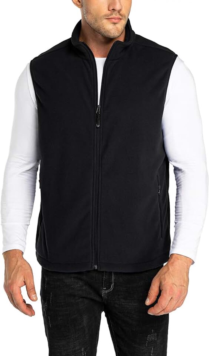 33,000ft Heren fleece vest jas staande kraag ultralicht outdoor mouwloos fleecejack giilet tops fleece vest heren met zakken ritssluiting
