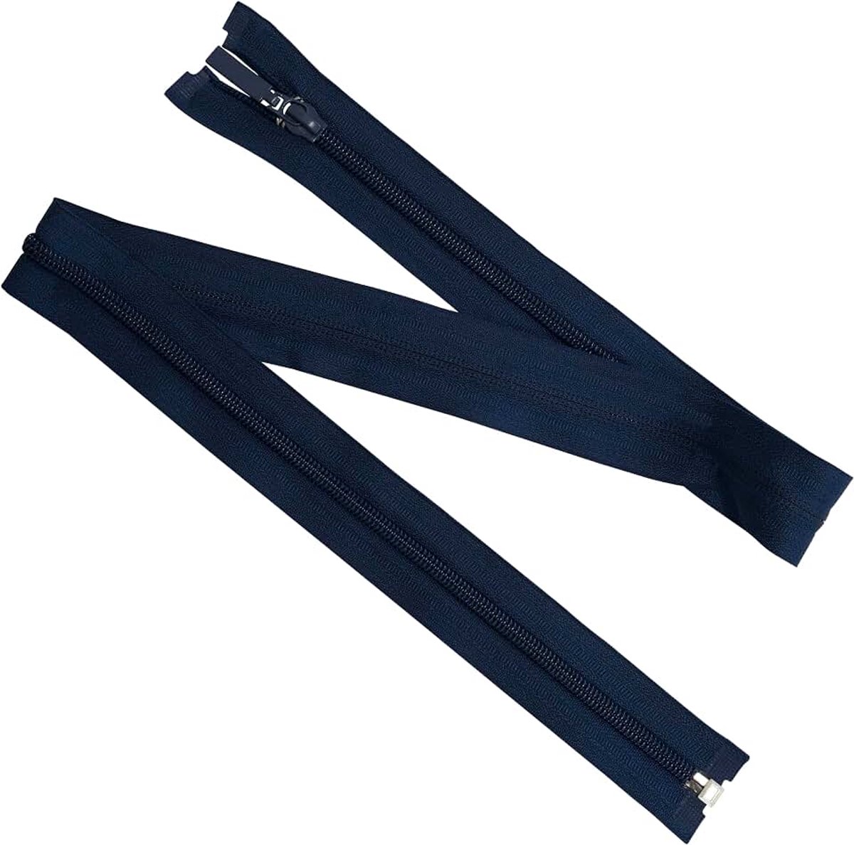 Set van 6 spiraalritsen N°5 75 cm deelbaar donkerblauw decoratieve trekker voor kledingprojecten naaiwerk kleding textielcreaties