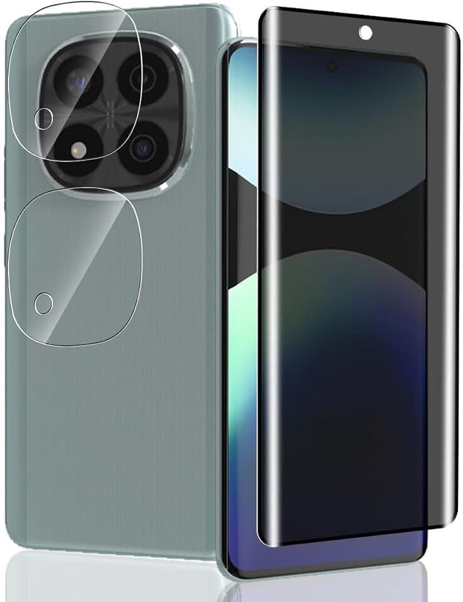 9H Privacy displaybeschermfolie voor Xiaomi Redmi Note 14 Pro+/Pro Plus, 1 stuk, camerabeschermfolie, 2 stuks, luchtbelvrij, anti-spy gehard glas voor Redmi Note 14 Pro+/Pro Plus