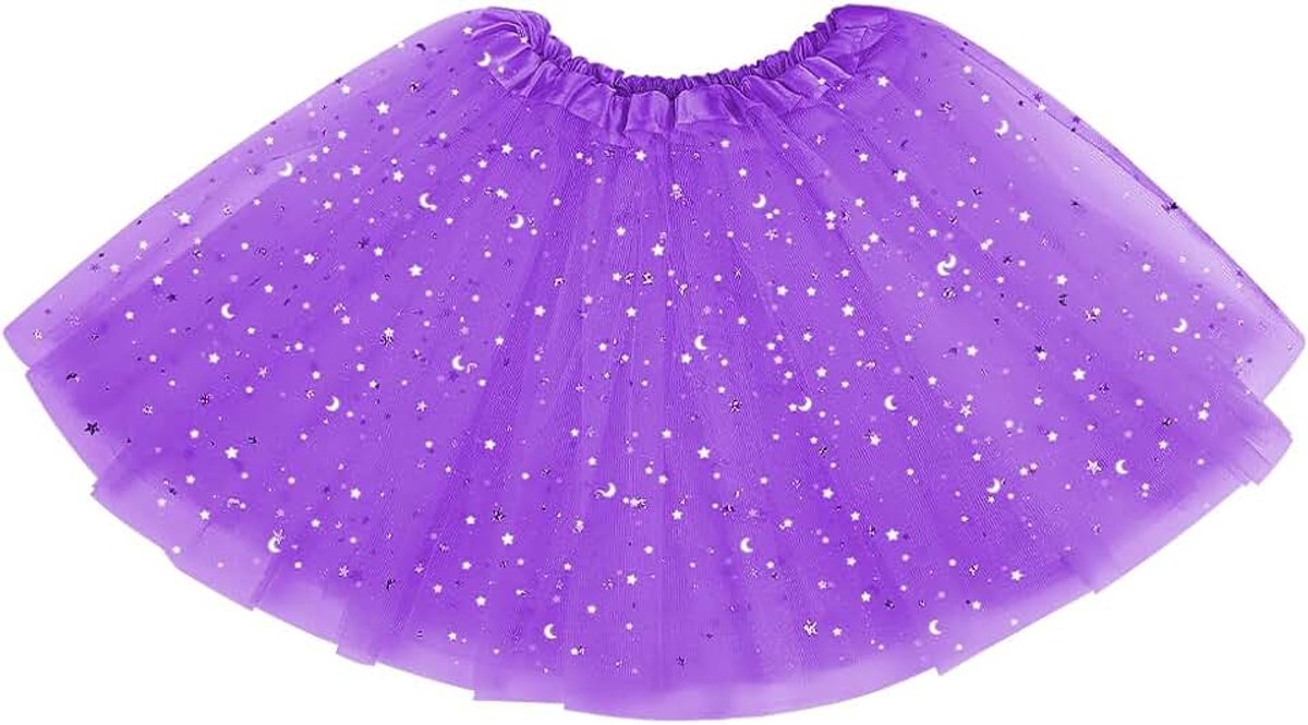 Rok voor meisjes, Sparkle tutu, rok, balletrok, paillettentu, kinderen, met elastische tailleband, balletrok, prinsessenminirok voor carnaval, Halloween, feestkostuum voor meisjes, 2-7 jaar