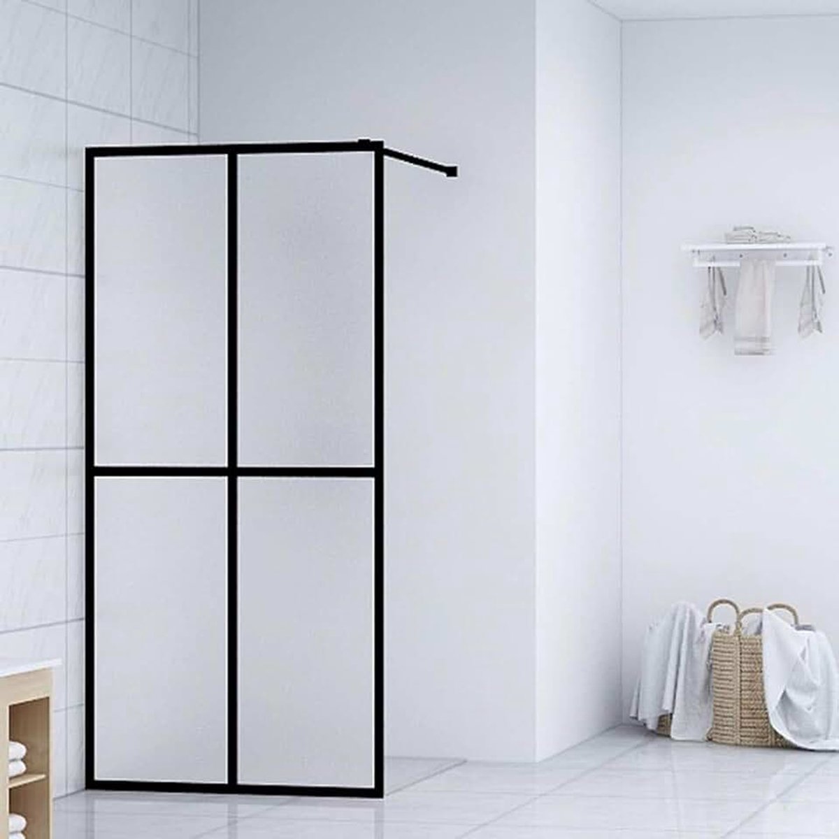 Douchewand, spatbestendig, doucheafscheiding, douchecabine, douche, gehard glas, aluminium, gehard glas, 90 × 195 cm