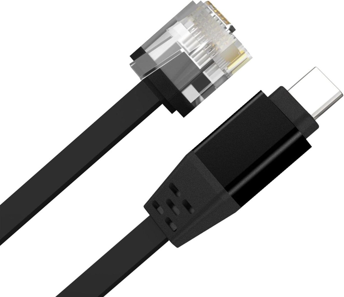 Type C Ethernet Adapter - RJ45 Converter - Stabiel Netwerken - Plug and Play - 3 meter - Zwart