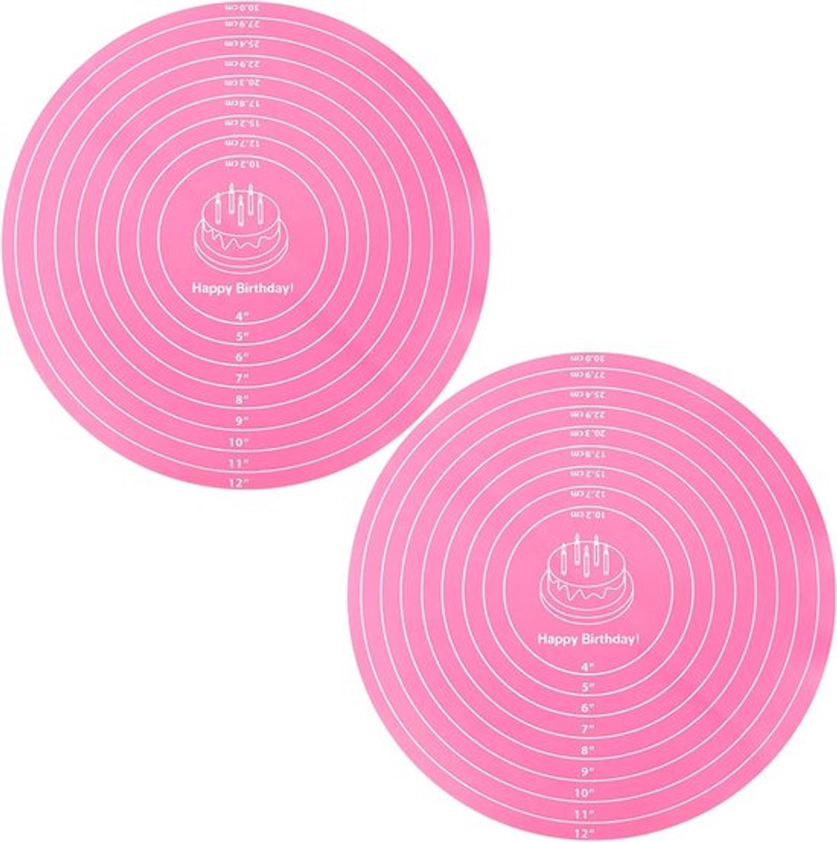 Verpakking met 2 siliconen taartmatten - 30,5 cm ronde taartmat - herbruikbare draaischijf bakmat voor deeg, pizza, koekjes