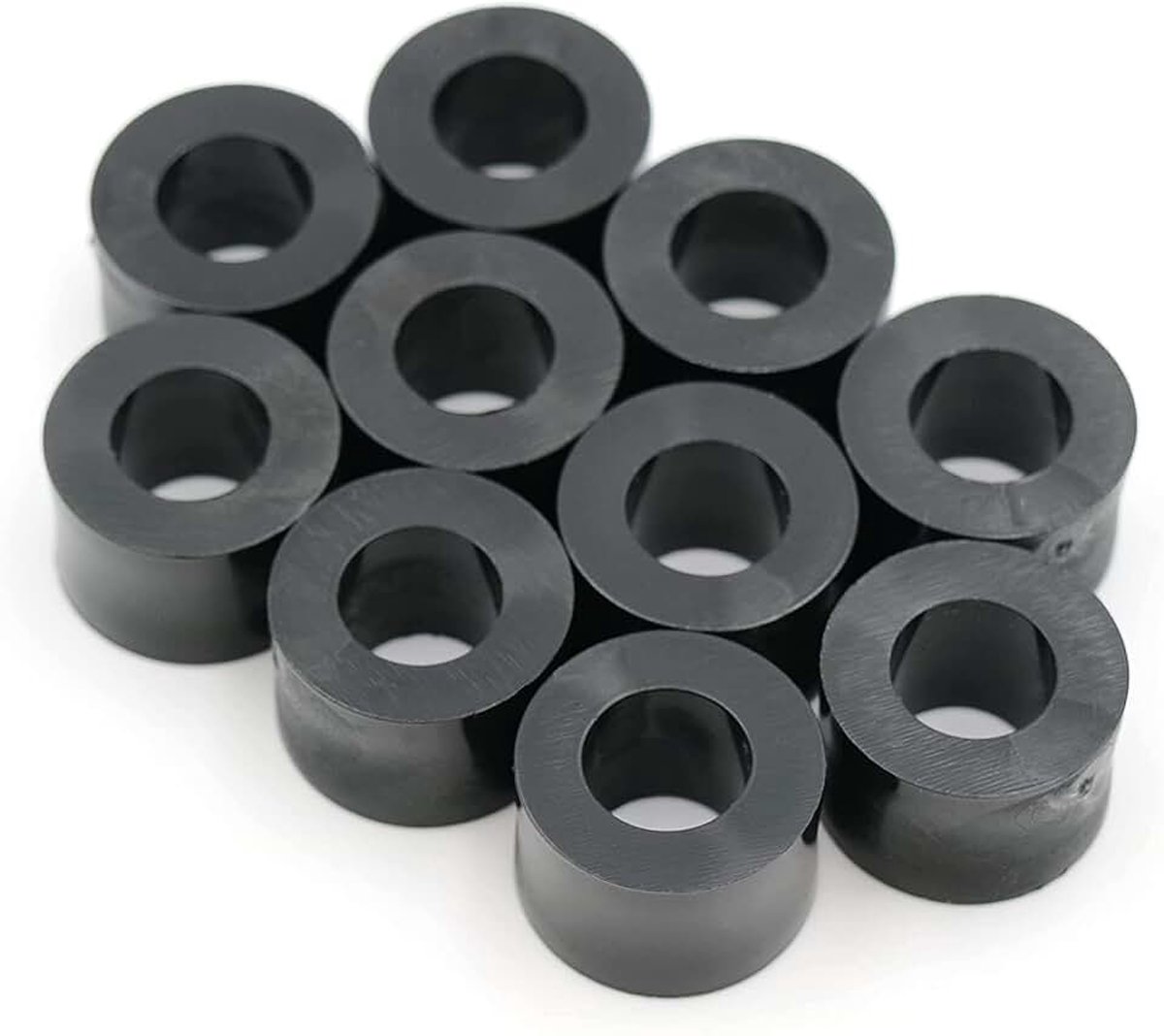 10 x afstandshulzen sluitringen L 7 mm x Ø 10/5 mm M5 rond HD-polyethyleen