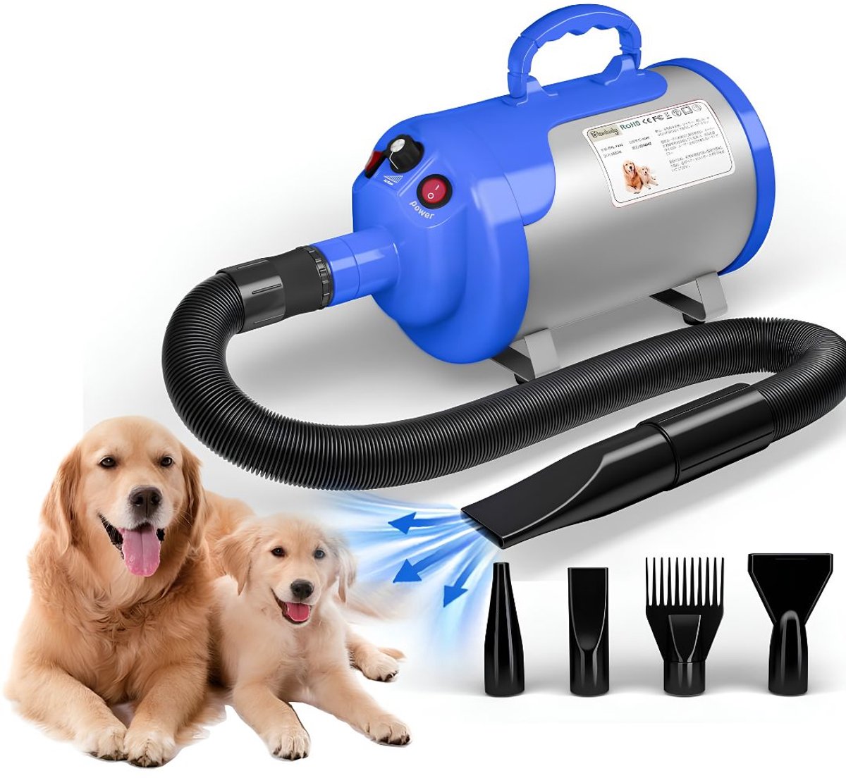 SP® Hondenfohn - Waterblazer - Waterblazer voor Honden - Blauw - 40cm x 59cm x 45cm