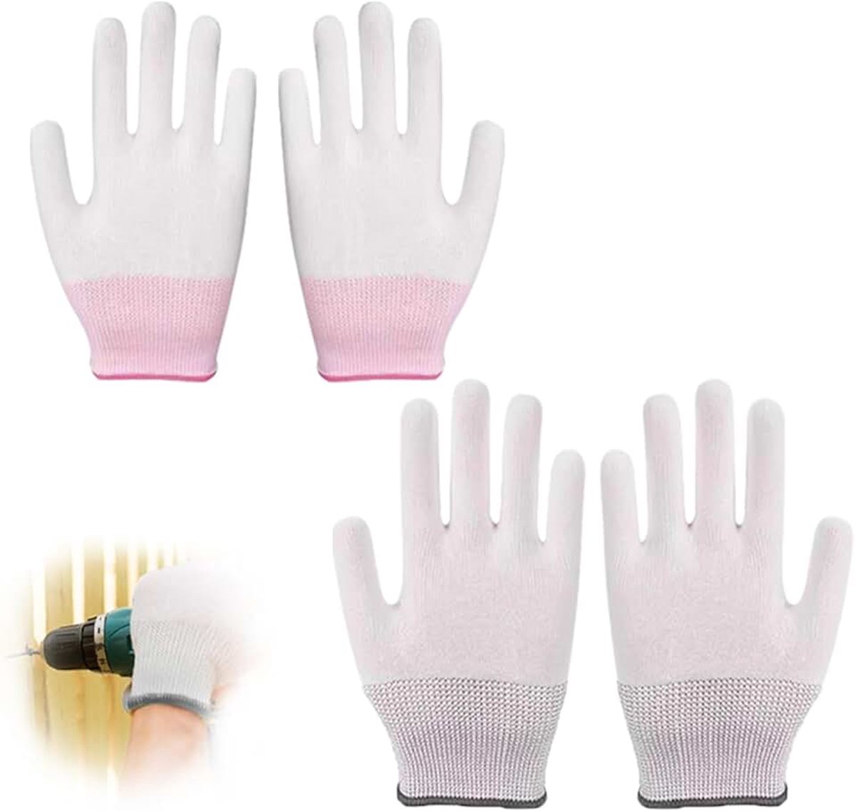 Hittebestendige Handschoenen, Professionele Anti-Hitte Thermische Handschoenen, Handschoenen Tegen Hitte voor Stijltang en Borstelen Salon BBQ Grillen Oven (Roze Grijs)