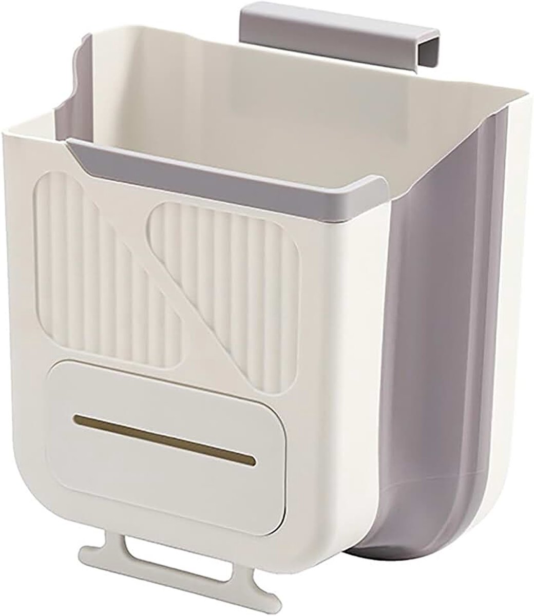 Vuilnisemmer, 10 liter, keukenafvalemmer, opvouwbaar, voor auto, kastdeur, camping, kantoor en slaapkamer (HBS)