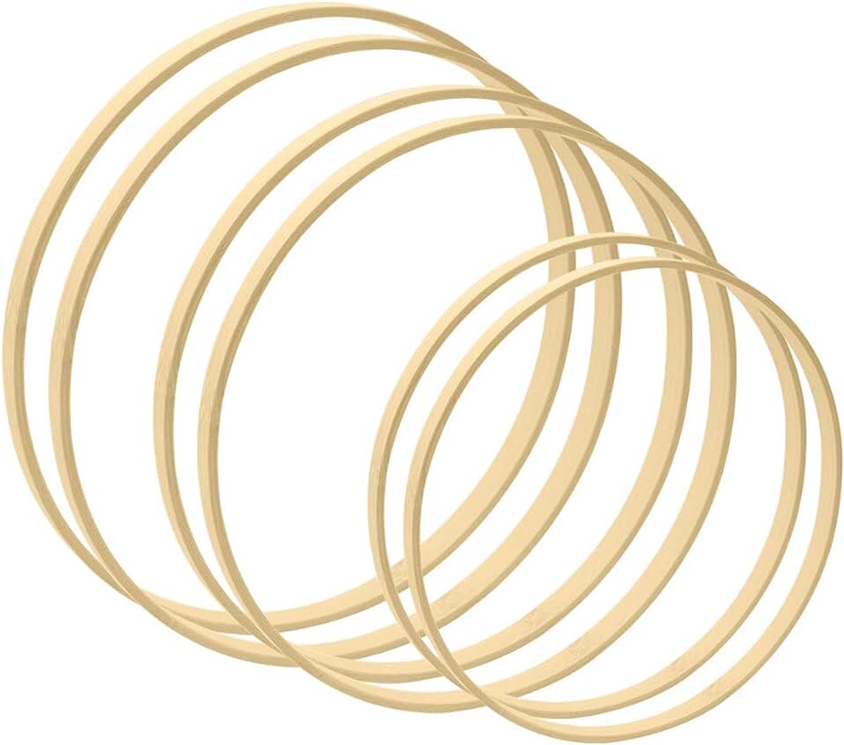6 stuks bamboe ringen 20/25/30 cm, houten ringen voor dromenvangers, slingers, bruiloften