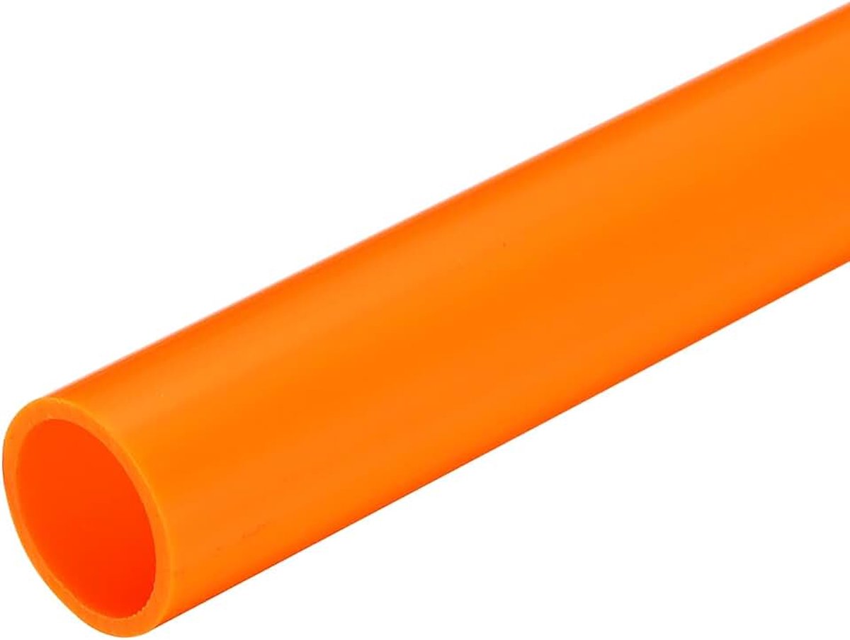 Pvc-buis, diameter 21 mm, lengte 0,2 m, rond, kunststof buis voor tuin, aquarium, waterleiding, kabelgoot, ventilatiebuis, oranje kleur