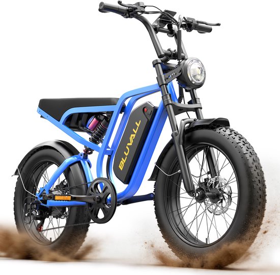 Elektrische Fiets - Elektrische fietsen - Motor 250W - 20 Inch City Commuter EBike - max belasting 150kg - kleurendisplay - 25 km/h - 7 Versnellingen - 3 rijmodi - Verwijderbare accu met slot - Blauw — afbeelding 4