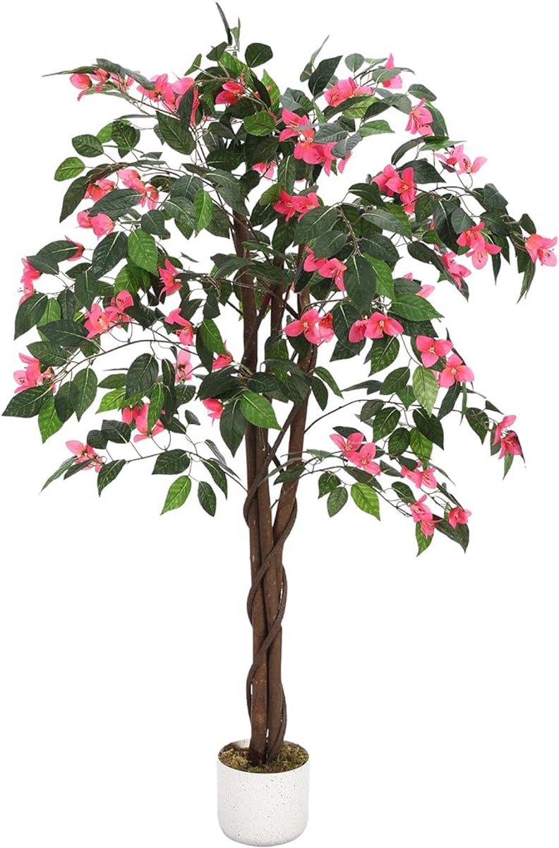 Danky - 120cm Levensechte Bougainvillea Kunstboom Zijde Bloemen - Weer en stofbestendig voor luxe binnen tuin en zakelijke decoratie