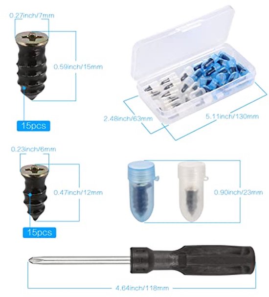 Banden Reparatie Kit - Rubberen Bandnagels - Snel Banden Plakken - Hoge Temperatuurbestendigheid - 30 Stuks - Zwart — afbeelding 4