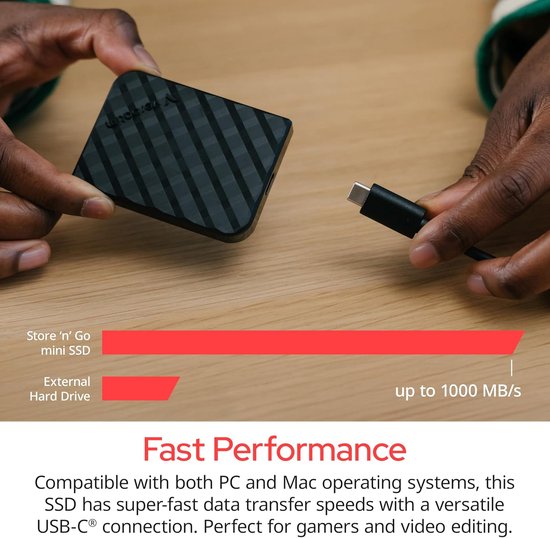 Externe SSD - Draagbare Opslag - Snelle Data Transfer - Compact Ontwerp - 512 GB - Zwart — afbeelding 4