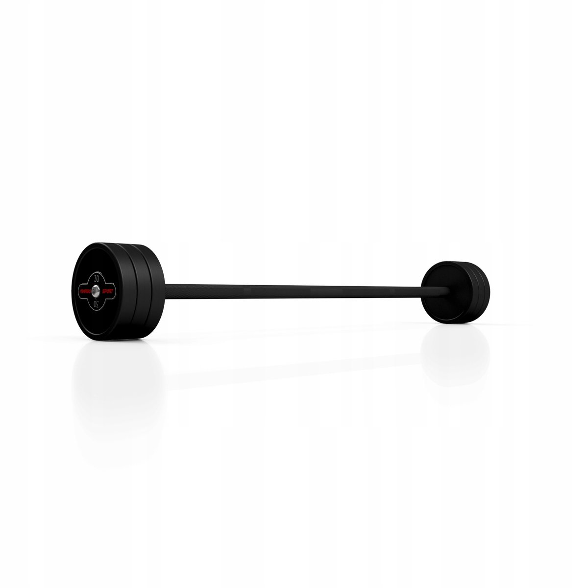Marbo Sport - Vaste halterstang MW-SG-30 - 30 kg - rubberen gewichten - 119 cm