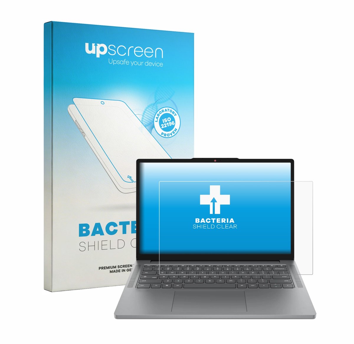 upscreen - Screenprotector voor Lenovo Chromebook m Gen 11 14" - Folie Beschermfolie transparant antibacterieel
