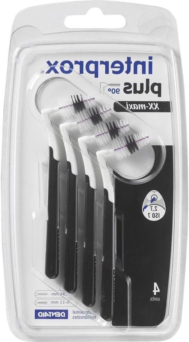 Interdentale borstel - Tandenborstel - Mondhygiëne - XX-Maxi formaat - 4 stuks - Zwart