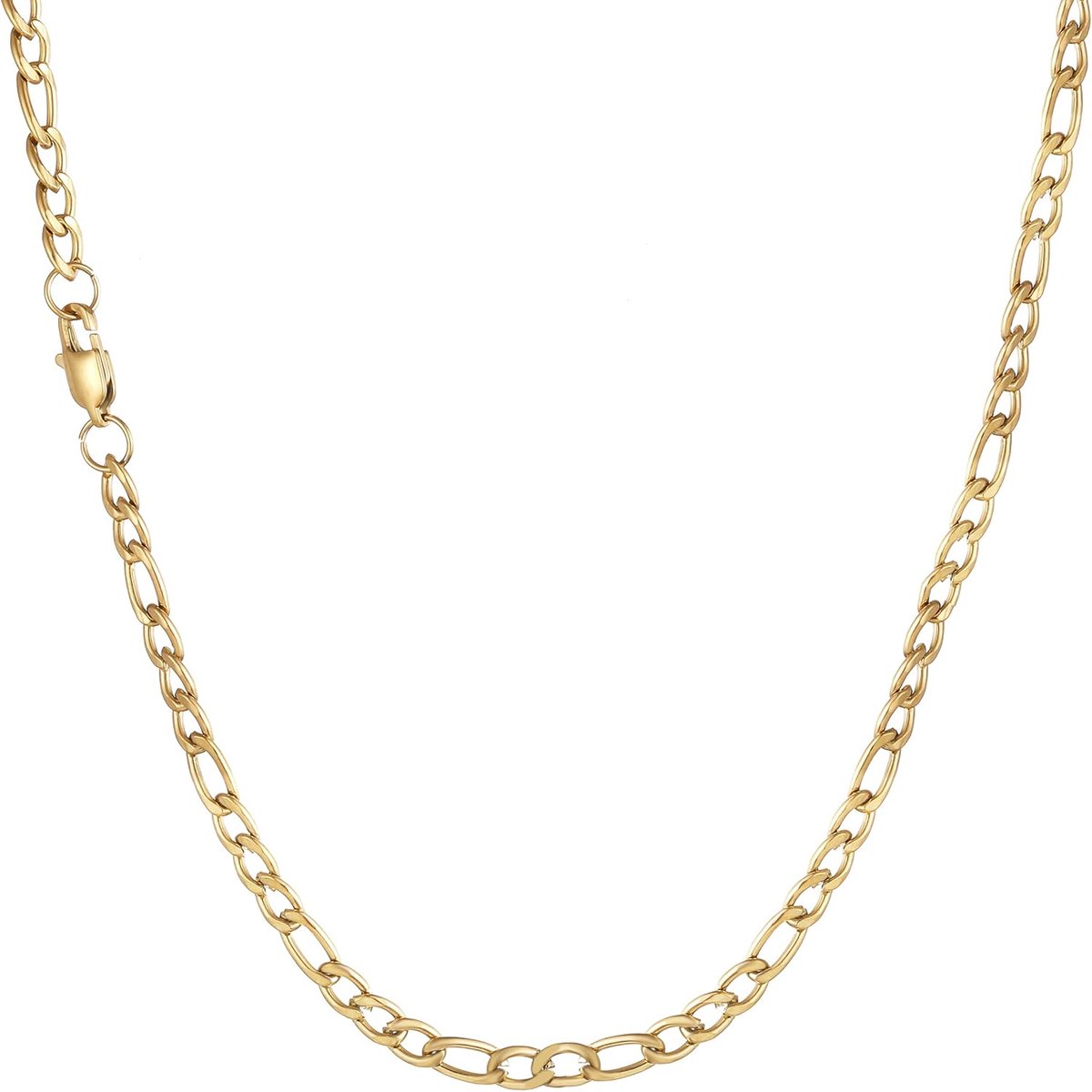 Halsketting voor heren, zilver/goud/zwart, roestvrij staal, voor heren, cadeau 45/50/56/66 cm