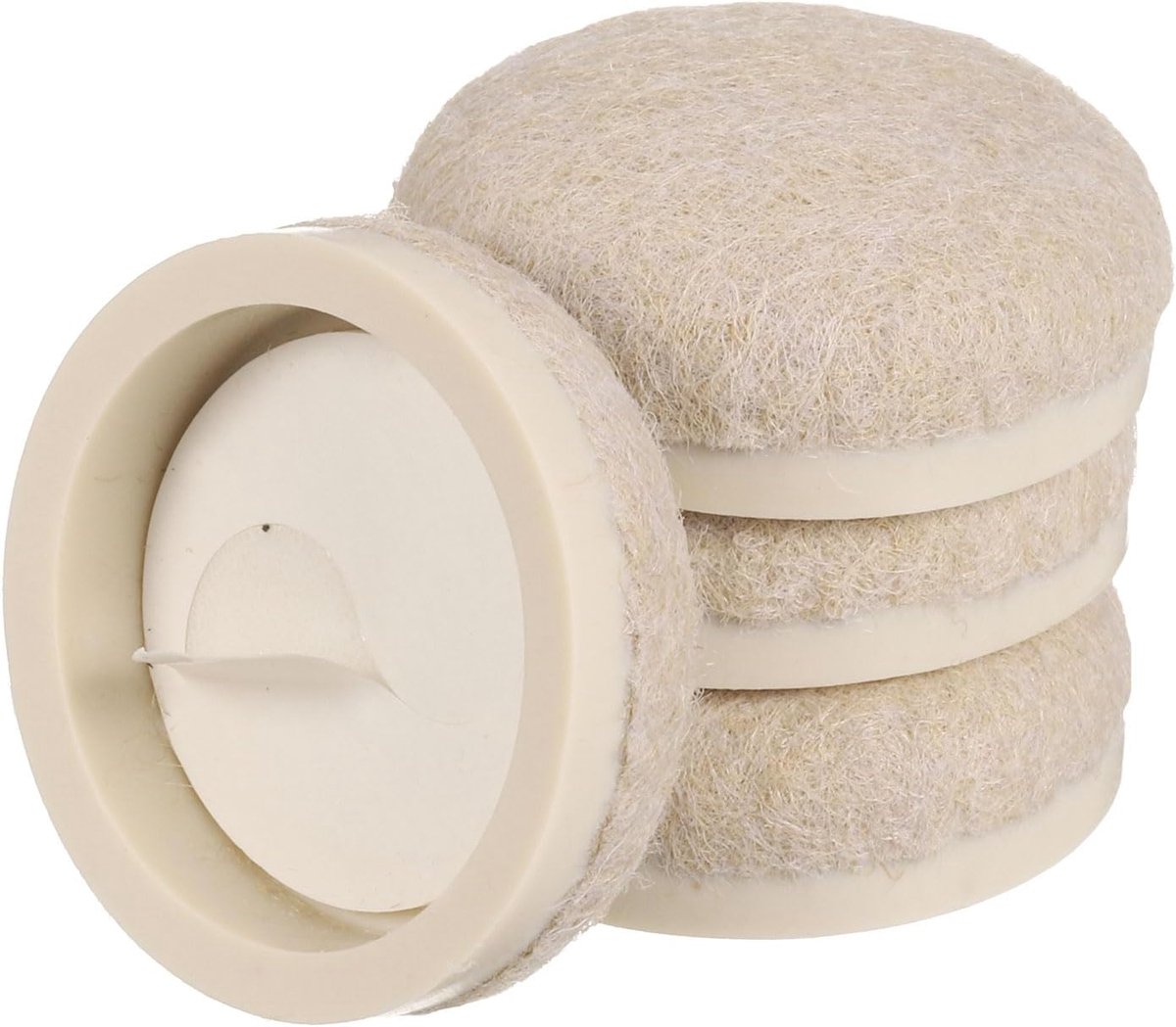 4 stuks meubelglijders van vilt, 3,5 cm, rond, glijkussen, tafelpootbescherming, meubelverplaatser, voor harde vloeren, oppervlakken en stoelpoten, beige