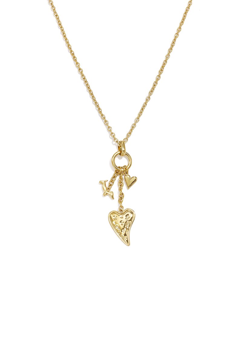 Romantische Schakelketting met Gestroomlijnd Hartmotief – RVS - Goud