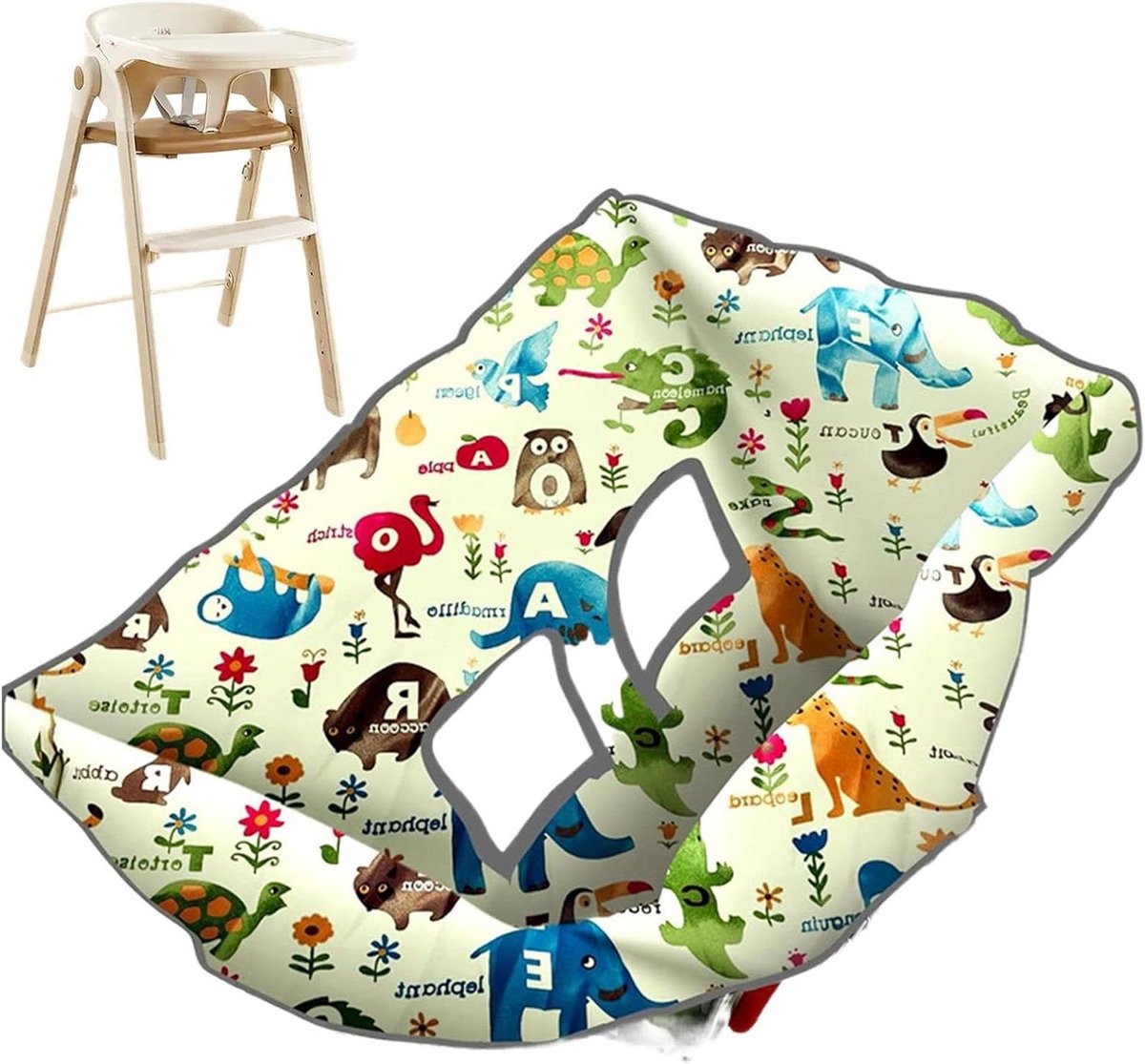 Kinderstoel Hoes - Beschermer Boodschappenwagen - Hygiënisch Eten - Draagbaar en Wasbaar - 40 x 60 cm - Multicolor