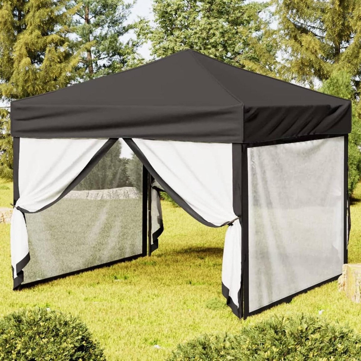 Opvouwbare partytent - Feest tent - Buitenfeesten organiseren - Waterdicht UV-bestendig - 3 x 3 meter - Antraciet