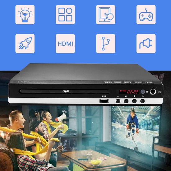 CD/DVD-Speler Voor TV - Full Hd 1080p Multifunctionele Speler - Met HDMI/USB/AV-Aansluiting - USB-Speler van NCRealher — afbeelding 5
