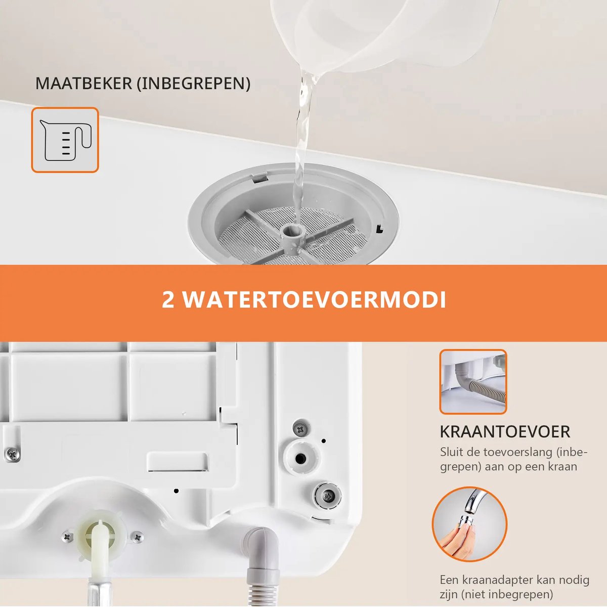 AIRMSEN Mini Vaatwasser - Met 5L Watertank - Zonder Vaste Wateraansluiting - 5+1 Programma's - 4 Couverts - Vrijstaande Afwasmachine - Wit/Zwart thumbnail 5