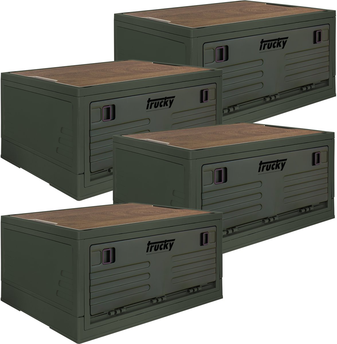 Opbergdoos, 35 L, camping, vouwdoos, opbergdoos met deksel, inklapbaar, opbergen, doos, 47 x 35 x 24 cm, beige, Trucky