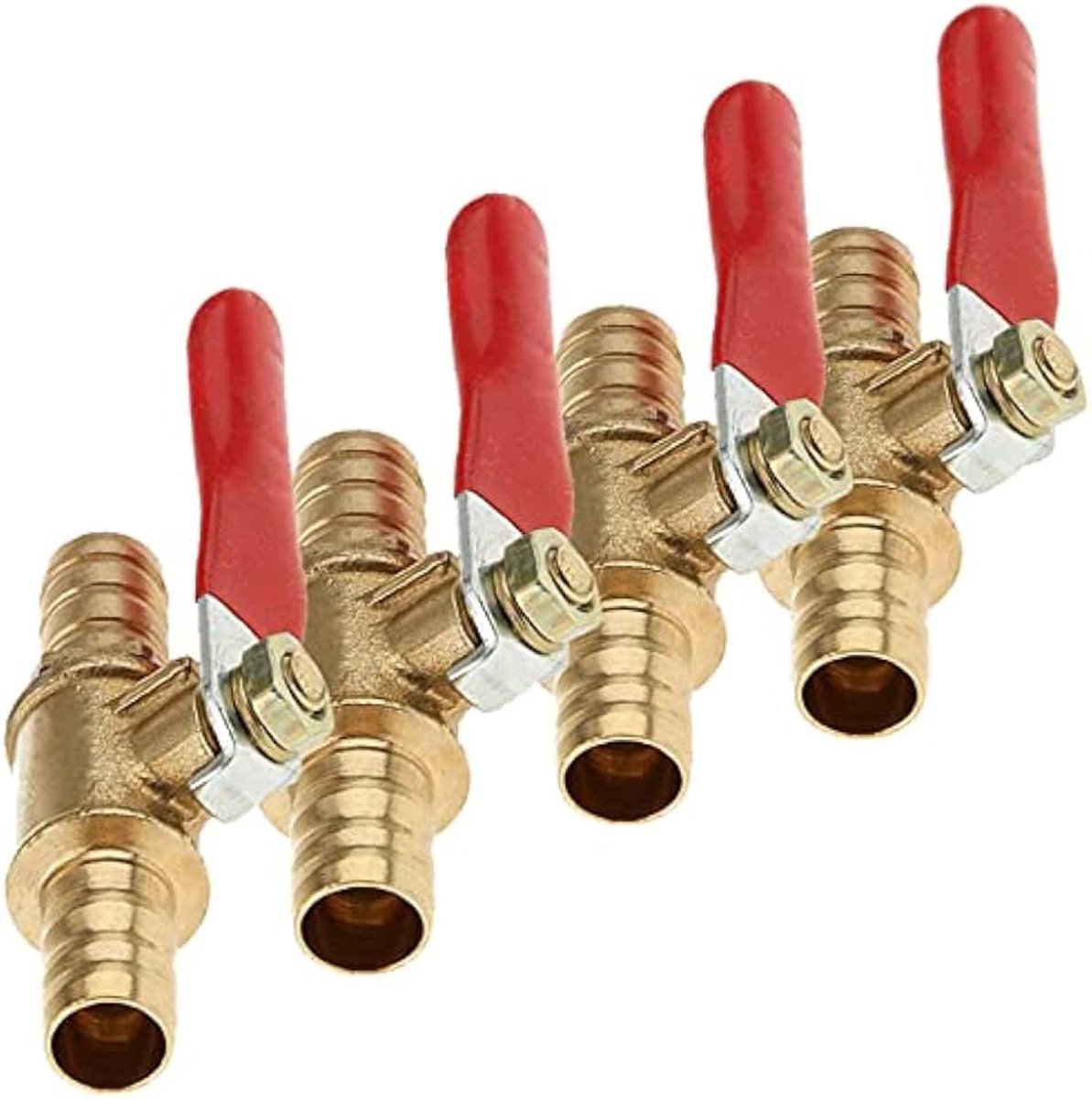 kogelkraan afsluitventielschakelaar, 8 mm slangweerhaak buisfittingen connector met 180 graden bedieningshandvat (pak van 4)