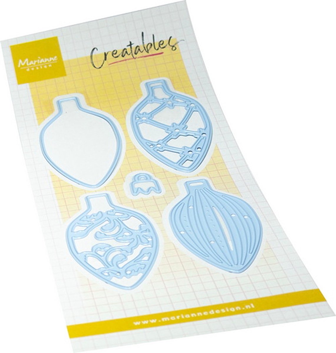Marianne Design, Creatables stencil Christmas baubles (oval), LR0968