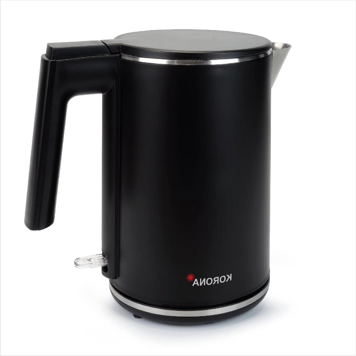 Dubbelwandige Waterkoker - Hittebestendig Apparaat - Snel Water Koken - Cool Touch Behuizing - 1 Liter - Zwart