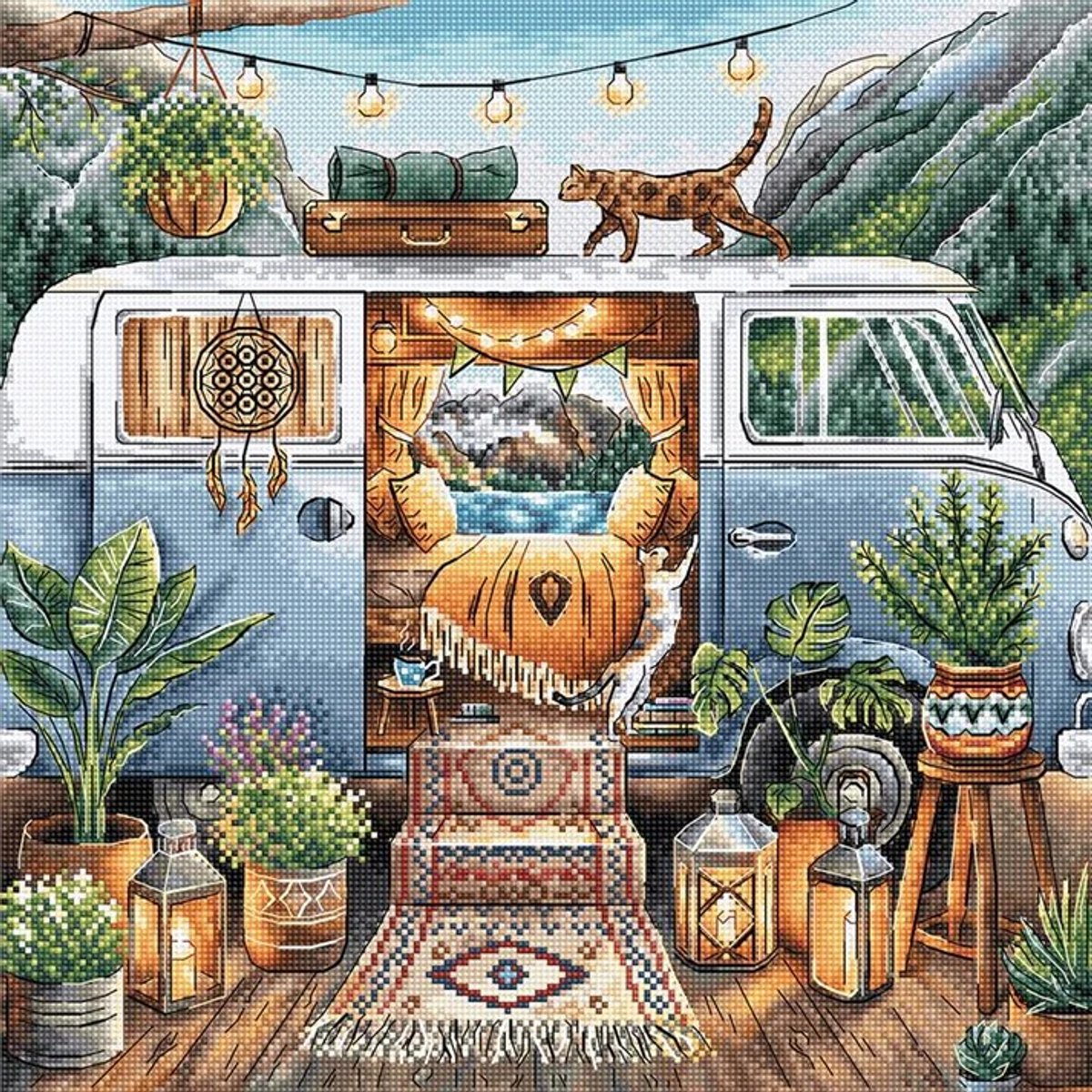 Signature Collection - 017 - Borduurpakket AVA Stitch - Home is Where We Park It - Thuis is waar we Parkeren