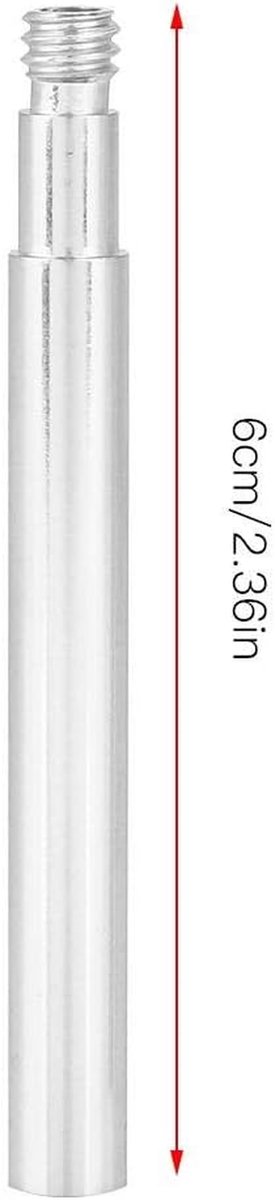 Ventielverlenger - Fietspomp hulpstuk - Banden oppompen - Aluminiumlegering - 60 mm - Zilver — afbeelding 2