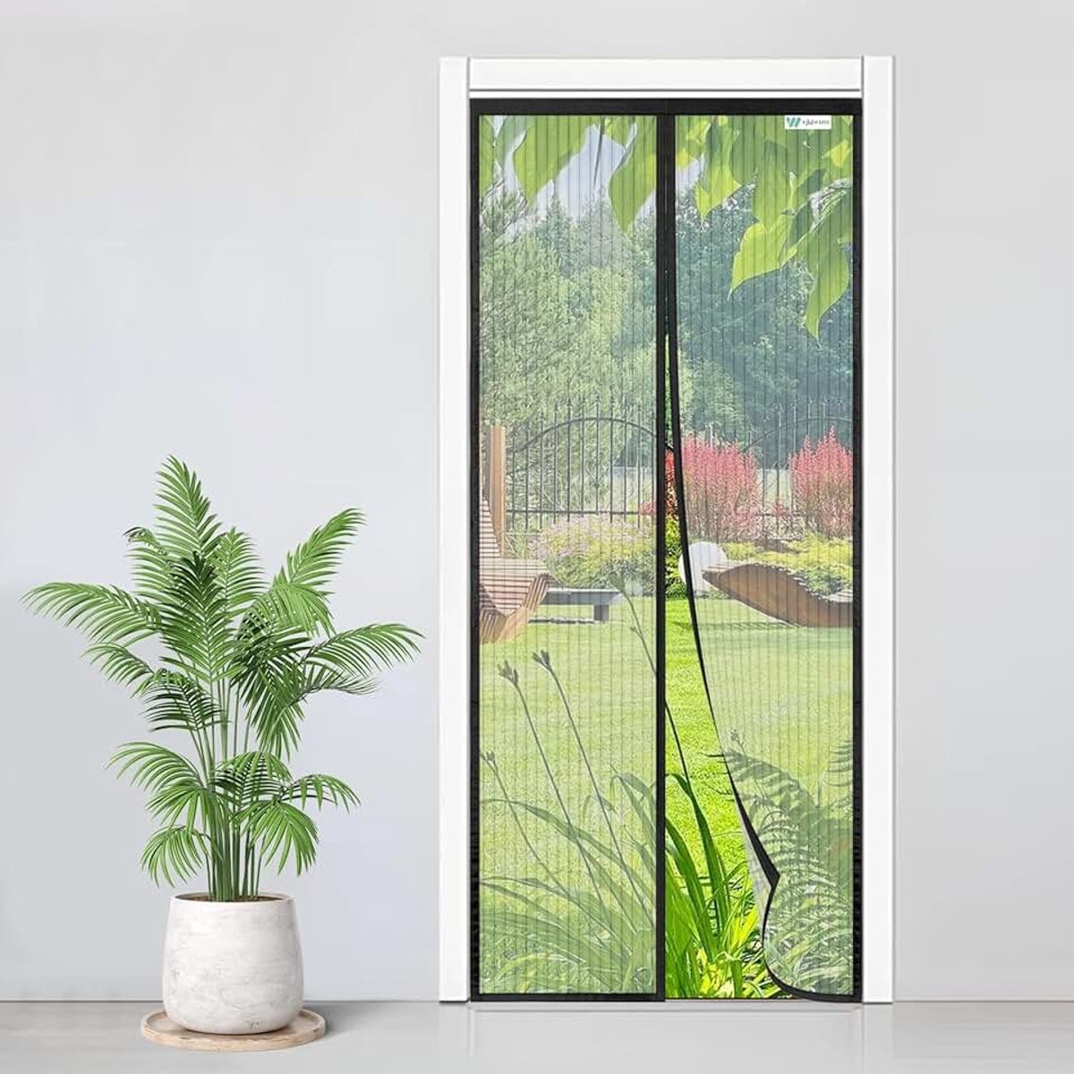 Vliegengordijn 85x215 cm Zwart voor Balkondeur en Terrasdeur | Vliegengaas zonder Boren | Insectenbescherming tegen Vliegen | Magneetgordijn voor Balkon, Geniet van de Zomer