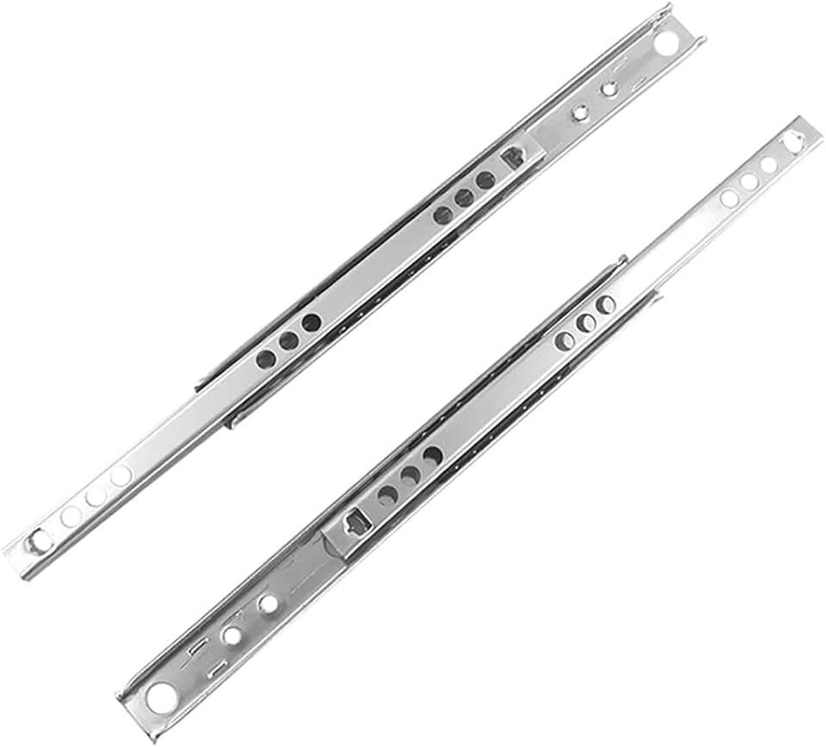 Ladegeleiders, W17 mm, 2 stuks metalen ladegeleiders, kogellagerlade-geleiders, rail voor meubelladediepte (342 mm lengte)