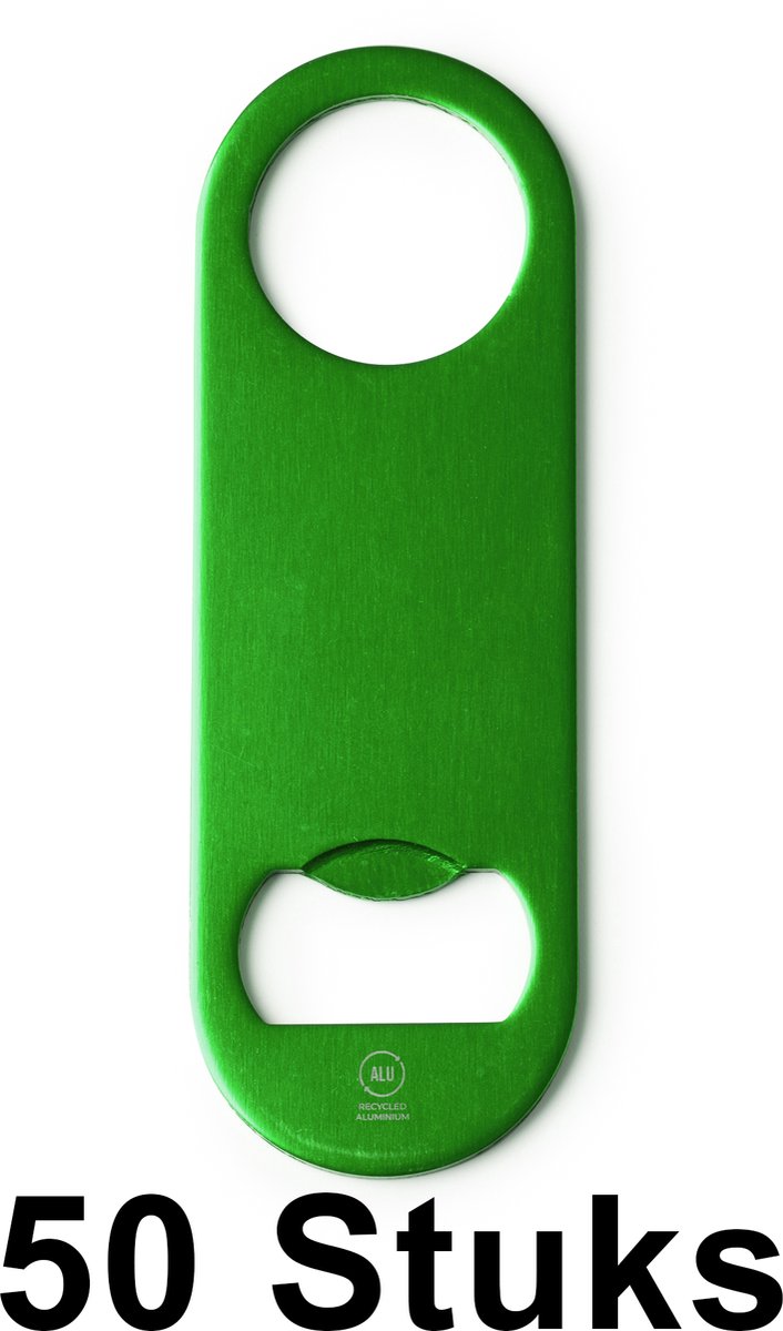 50 pack voordeel pakket Klassieke opener van gerecycled aluminium DAVY 1396 Groen