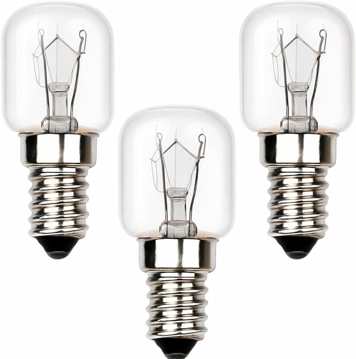 3 Stuks E14 25w Ovenlampen Bestand Tegen 300° Graden Warm Wit 2700k Ac 220-240v T22 Edison-Schroeflampen Voor Oven, Magnetron, Zoutlamp, Koelkast En Vriezer