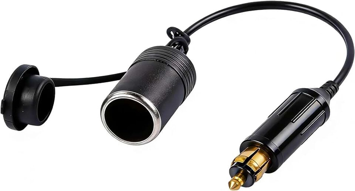 Hella(Din) naar standaard sigarettenaansteker adapter - kabelverlenging, Europese mannelijke Din-stekker sigarettenaansteker adapter socket 12V 24V voor motorfiets en vrachtwagen