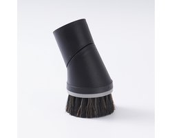 Stofzuiger Plumeau - Ø35mm - Geschikt voor Miele - stofzuigermond - Opzetborstel - Plumeau Stofzuiger - voor Meubels - Plinten - Gordijnen - Fijn Stof en Haren - zwart
