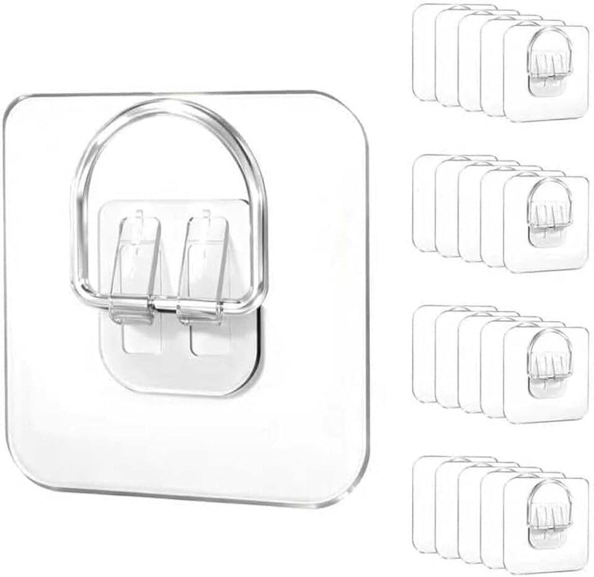 15 stuks fotohangers om te plakken, sterk, 7 cm, zelfklevend, groot, fotoophanging zonder boren, wandhaken voor zware fotolijsten, canvas, decoratieve borden, tot 20 kg